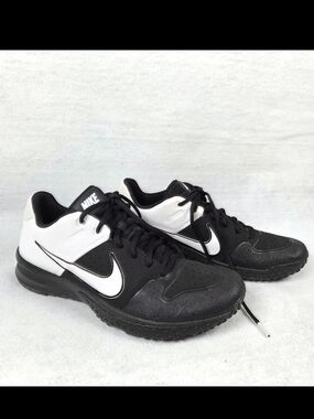 Nike Alpha Huarache Varsity Turf Black White Size 10
